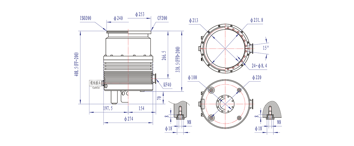 Turbo-H200/1400-FF渦輪分子泵